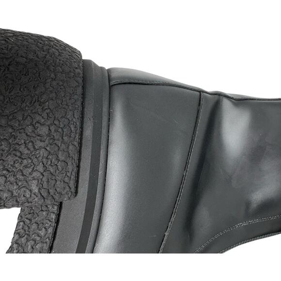 Stuart Weitzman Black Charli Zip Leather Platform Waterproof Boots NEW sz 9 - Picture 5 of 10